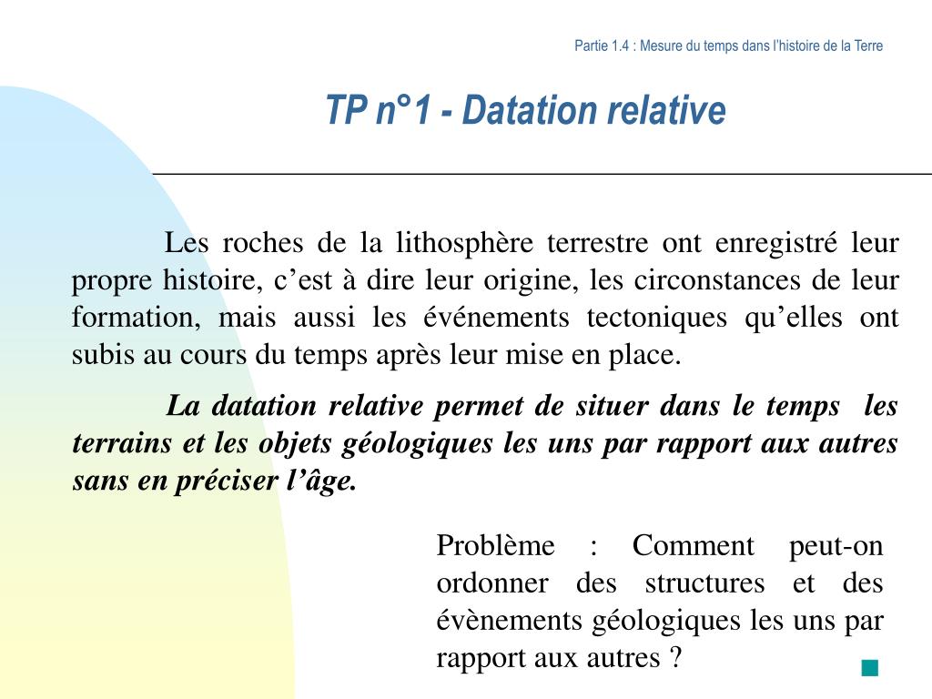 PPT - TP n°1 - Datation relative PowerPoint Presentation, free download ...