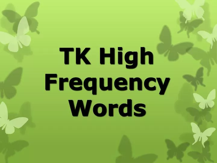 tk high frequency words