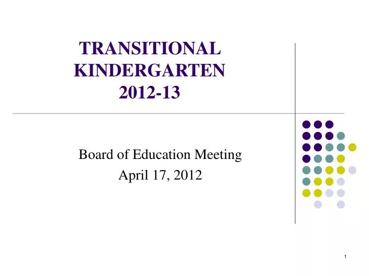 transitional kindergarten 2012 13