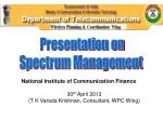 Presentation on Spectrum Management - slide 1