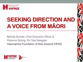 Seeking direction and a voice from M?ori
