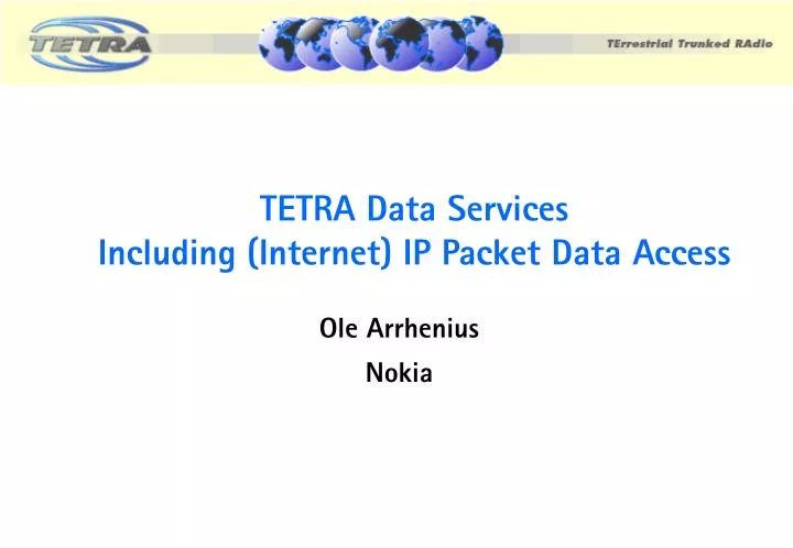 tetra data services including internet ip packet data access