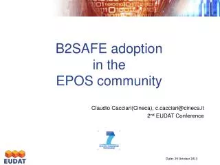 B2SAFE adoption in the EPOS community
