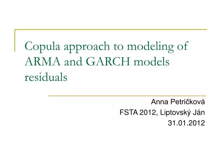 copula approach to modeling of arma and garch models residuals