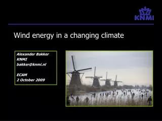 Wind energy in a changing climate