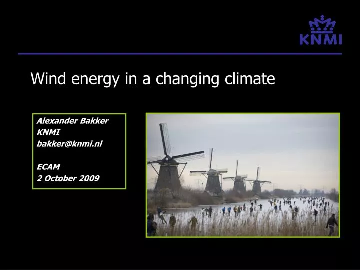 wind energy in a changing climate