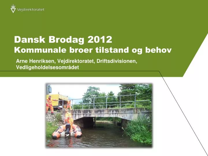 dansk brodag 2012 kommunale broer tilstand og behov
