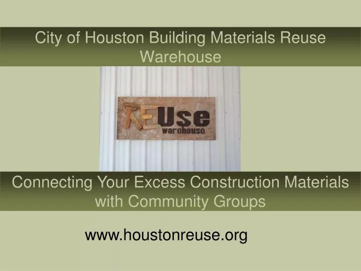 city of houston building materials reuse warehouse