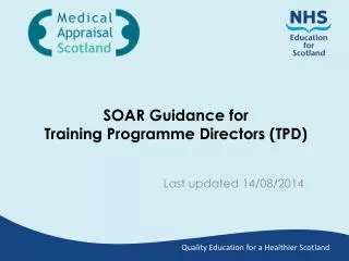 SOAR Guidance for Training Programme Directors (TPD)