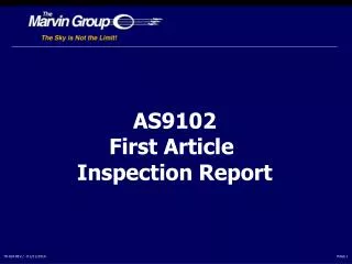 AS9102 First Article Inspection Report