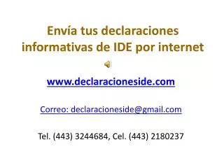 env a tus declaraciones informativas de ide por internet