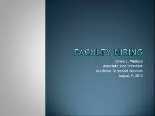 Faculty hiring