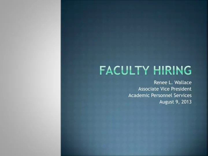 faculty hiring
