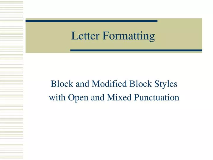 letter formatting