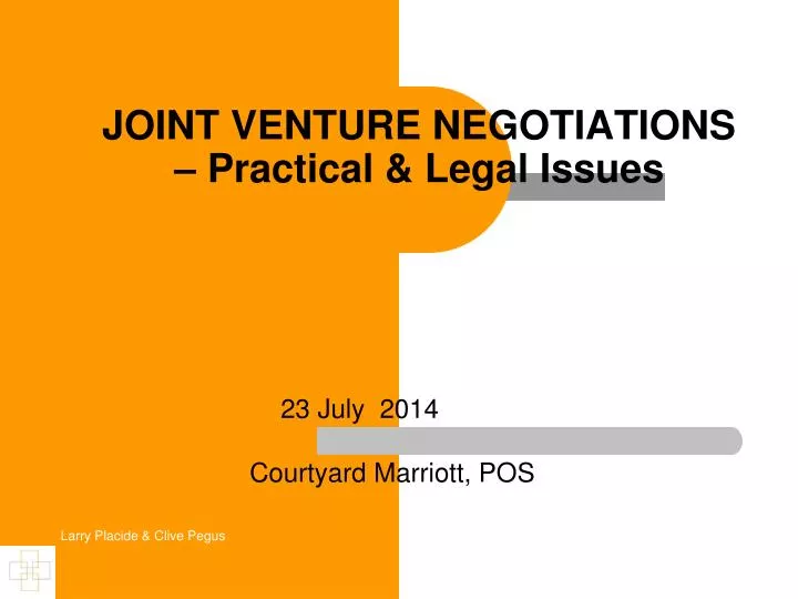 joint venture negotiations practical legal issues