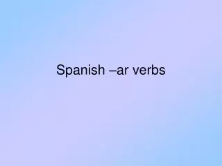 spanish ar verbs