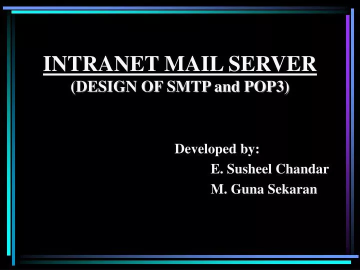 intranet mail server design of smtp and pop3