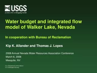 Kip K. Allander and Thomas J. Lopes 2008 Annual Nevada Water Resources Association Conference