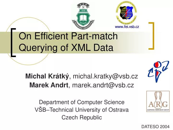 on efficient part match querying of xml data