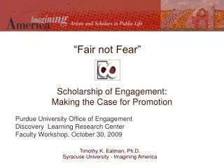 Scholarship of Engagement: Making the Case for Promotion