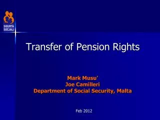 Transfer of Pension Rights