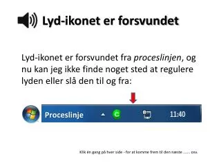 lyd ikonet er forsvundet