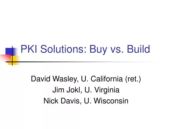 pki solutions buy vs build