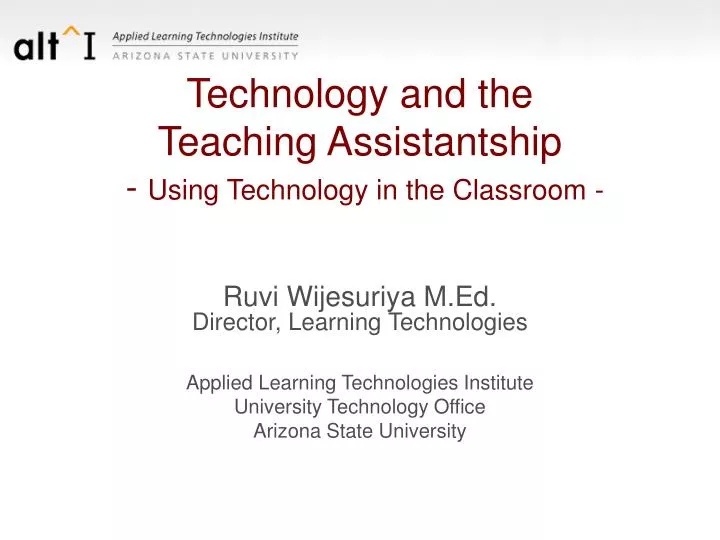 technology and the teaching assistantship using technology in the classroom