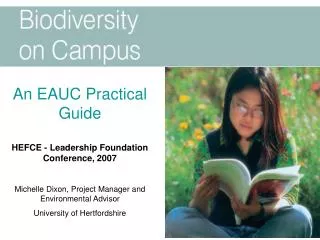 An EAUC Practical Guide HEFCE - Leadership Foundation Conference, 2007