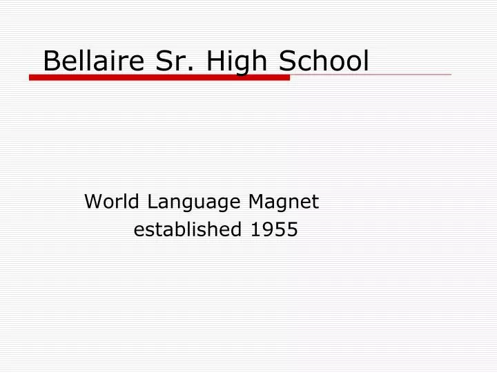 bellaire sr high school