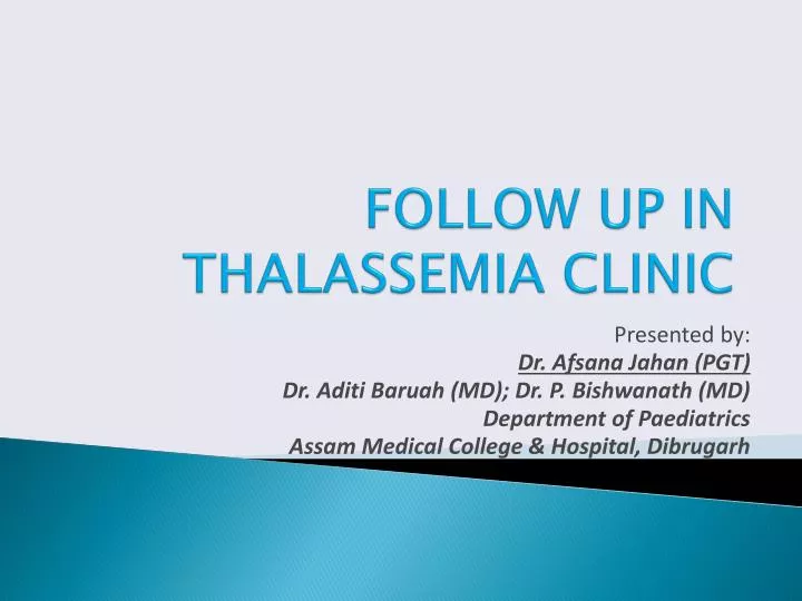 follow up in thalassemia clinic