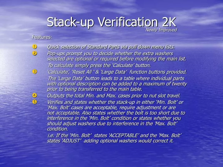 stack up verification 2k