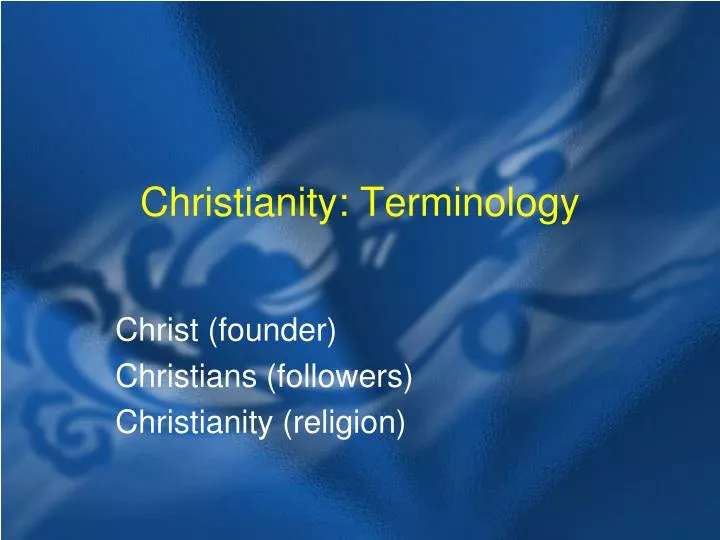 christianity terminology