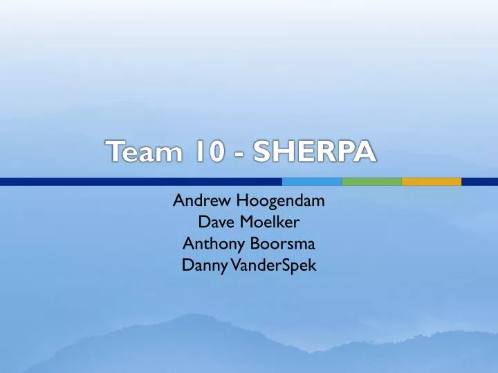 team 10 sherpa