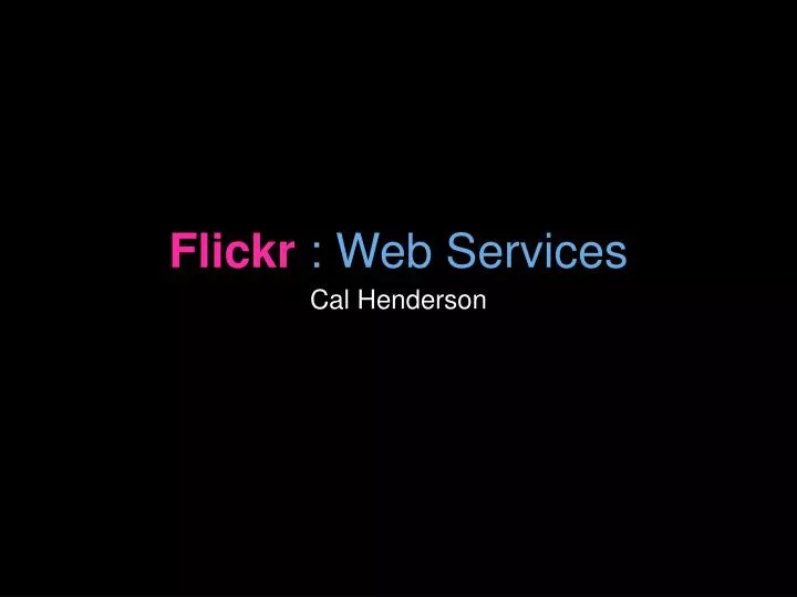 flickr web services