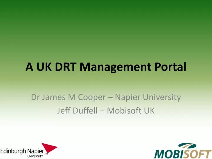 a uk drt management portal