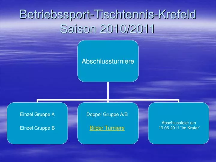 betriebssport tischtennis krefeld saison 2010 2011