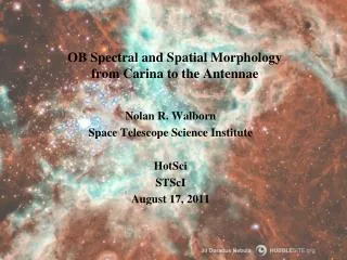 OB Spectral and Spatial Morphology from Carina to the Antennae