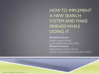 How to implement a new search system and make friends while doing it