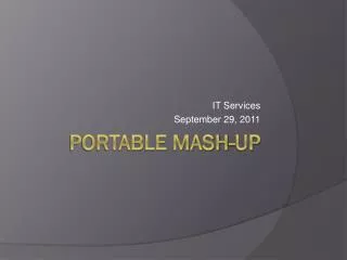Portable Mash-up