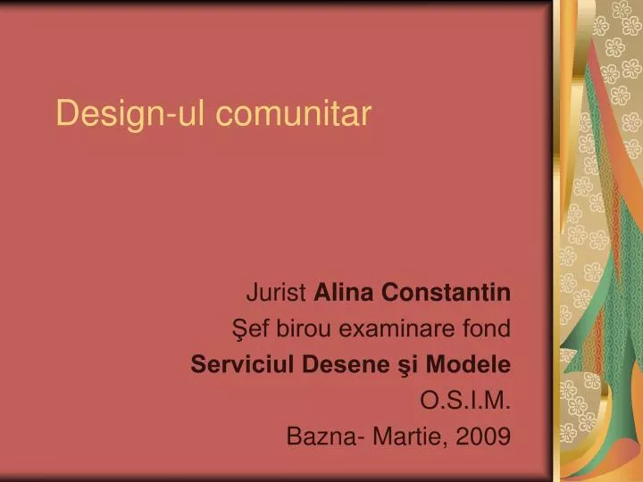 design ul comunitar