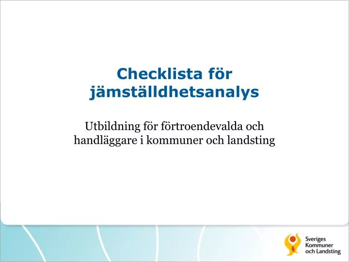 checklista f r j mst lldhetsanalys