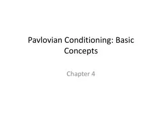 Pavlovian Conditioning: Basic Concepts