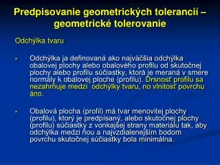 predpisovanie geometrick ch toleranci geometrick tolerovanie