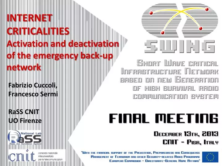 internet criticalities activation and deactivation of the emergency back up network