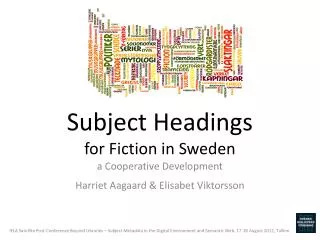 Subject Headings for Fiction in Sweden