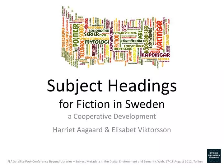 subject headings for fiction in sweden