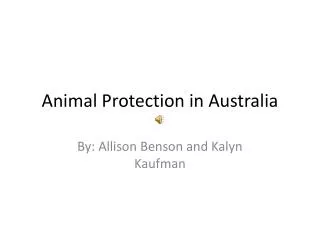 Animal Protection in Australia