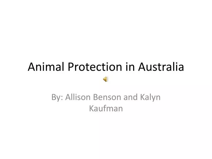 animal protection in australia