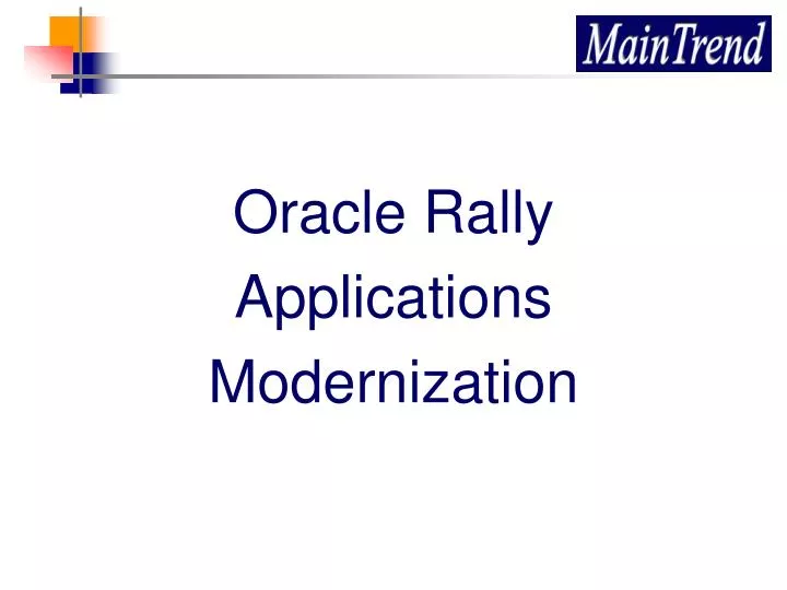 oracle rally applications modernization